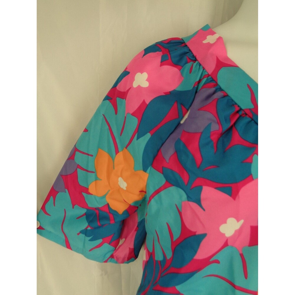 Vintage Sears At Home Wear Floral Lounge Kaftan Dress Muumuu Size Medium New - Picture 7 of 8